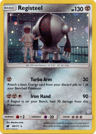 Registeel (68/111) (Cosmos Holo) [Sun & Moon: Crimson Invasion] | Good Games Cannington