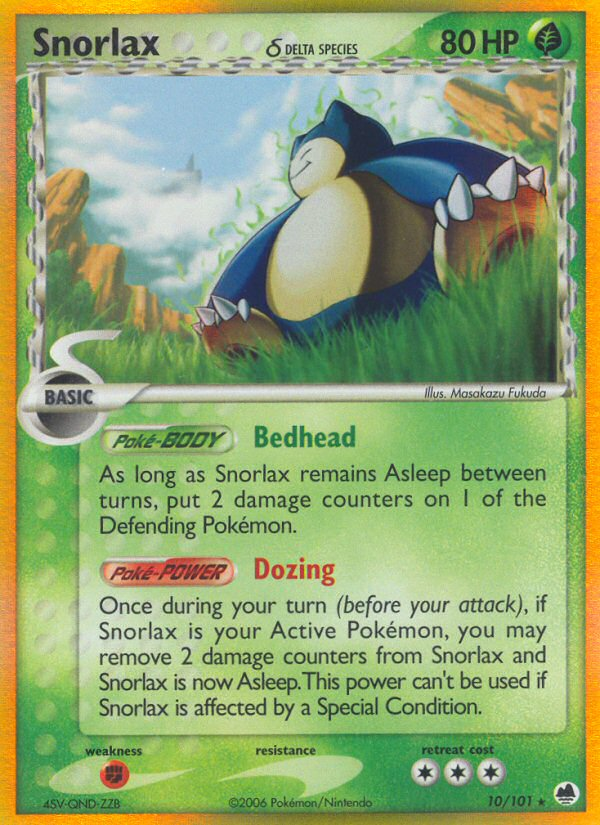 Snorlax (10/101) (Delta Species) [EX: Dragon Frontiers] | Good Games Cannington