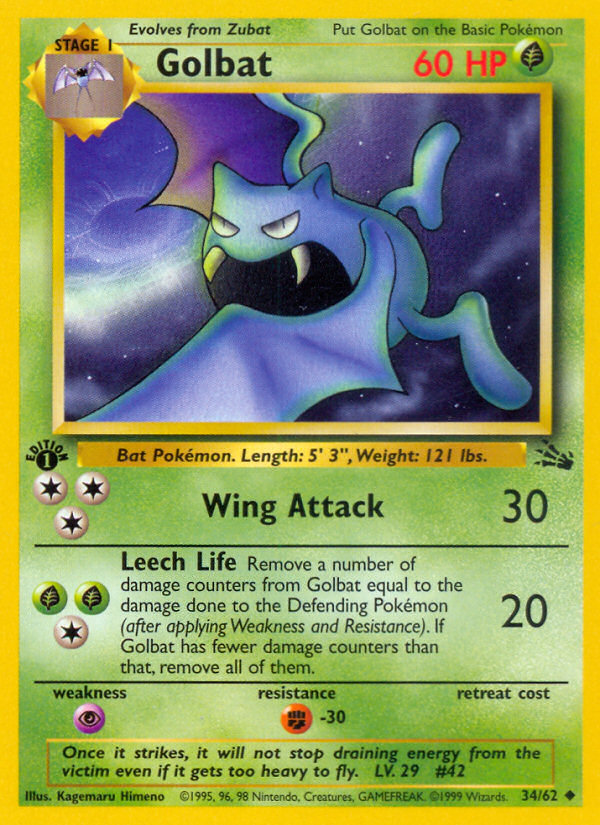 Golbat (34/62) [Fossil 1st Edition] | Good Games Cannington