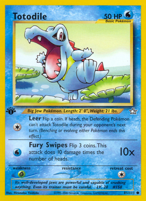 Totodile (81/111) [Neo Genesis 1st Edition] | Good Games Cannington