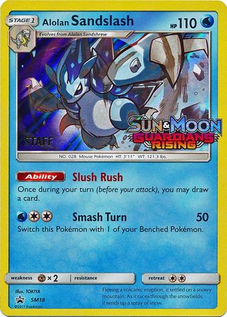 Alolan Sandslash (SM18) (Staff Prerelease Promo) [Sun & Moon: Black Star Promos] | Good Games Cannington