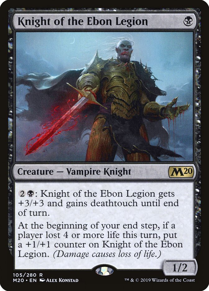 Knight of the Ebon Legion [Core Set 2020] | Good Games Cannington