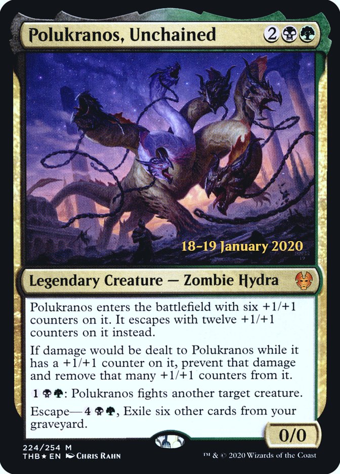 Polukranos, Unchained [Theros Beyond Death Prerelease Promos] | Good Games Cannington