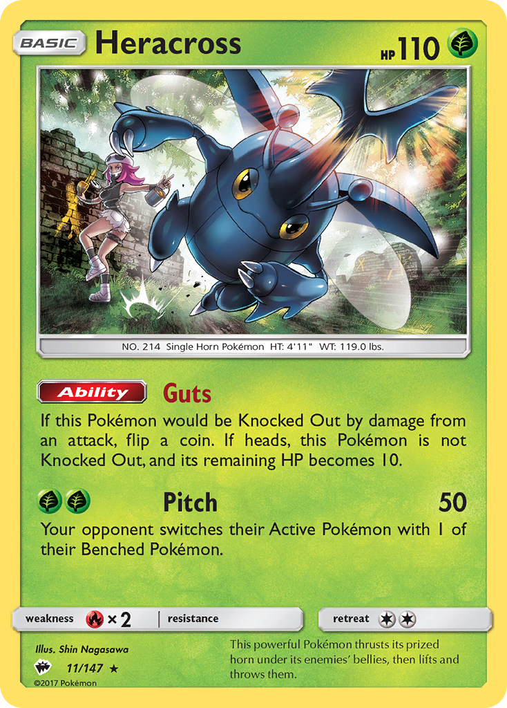 Heracross (11/147) [Sun & Moon: Burning Shadows] | Good Games Cannington