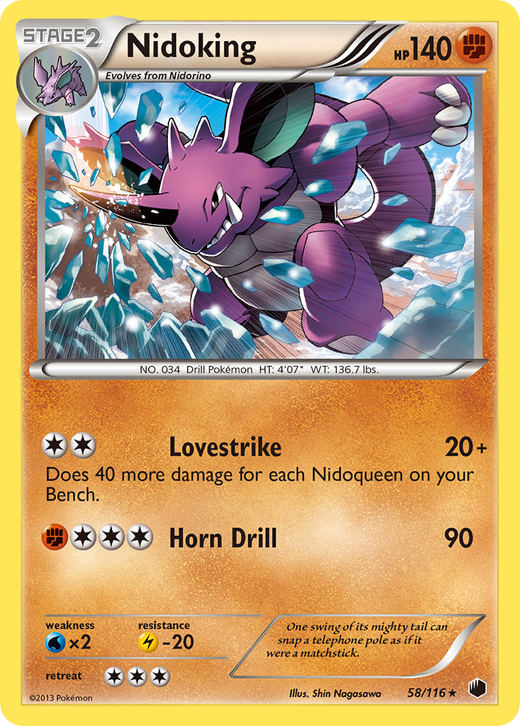 Nidoking (58/116) [Black & White: Plasma Freeze] | Good Games Cannington