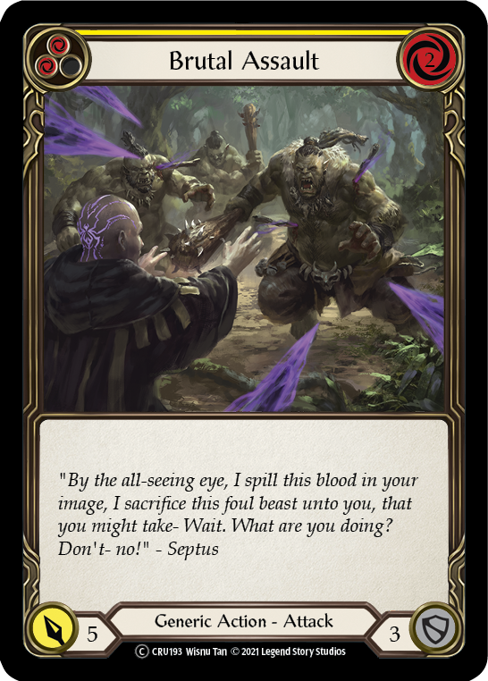 Brutal Assault (Yellow) [U-CRU193-RF] Unlimited Rainbow Foil | Good Games Cannington