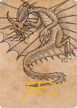 Ancient Gold Dragon Art Card (44) (Gold-Stamped Signature) [Commander Legends: Battle for Baldur's Gate Art Series] | Good Games Cannington