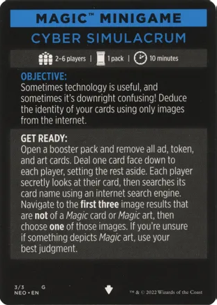 Cyber Simulacrum (Magic Minigame) [Kamigawa: Neon Dynasty Minigame] | Good Games Cannington