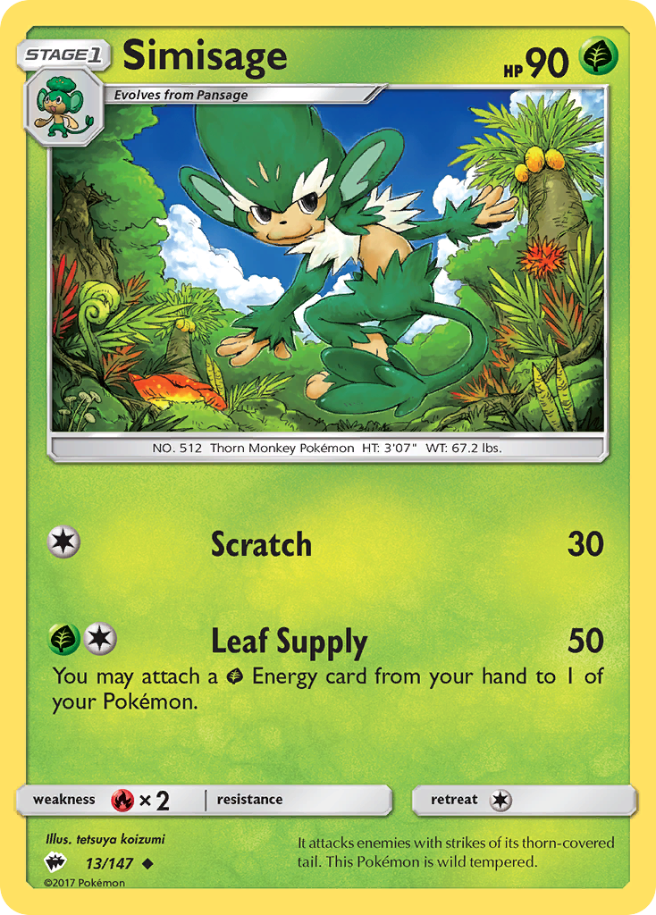Simisage (13/147) [Sun & Moon: Burning Shadows] | Good Games Cannington