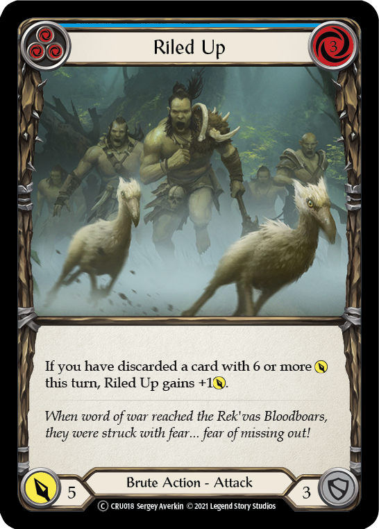 Riled Up (Blue) [U-CRU018-RF] Unlimited Rainbow Foil | Good Games Cannington