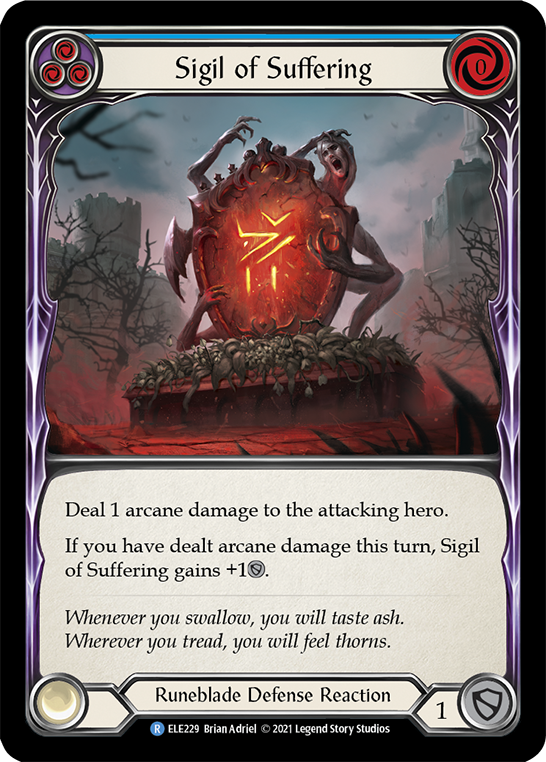 Sigil of Suffering (Blue) [ELE229] (Tales of Aria)  1st Edition Rainbow Foil | Good Games Cannington