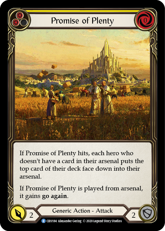 Promise of Plenty (Yellow) [CRU184] 1st Edition Normal | Good Games Cannington