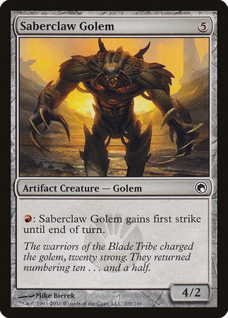 Saberclaw Golem [Scars of Mirrodin] | Good Games Cannington