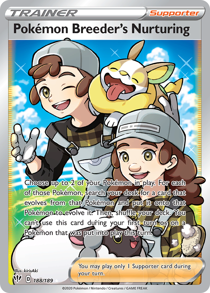 Pokemon Breeder's Nurturing (188/189) [Sword & Shield: Darkness Ablaze] | Good Games Cannington
