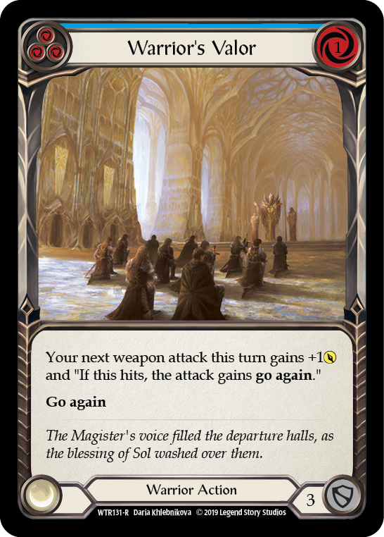 Warrior's Valor (Blue) [WTR131-R] Alpha Print Rainbow Foil | Good Games Cannington