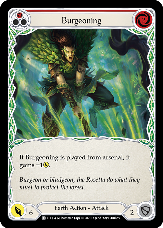 Burgeoning (Red) [ELE134] (Tales of Aria)  1st Edition Normal | Good Games Cannington