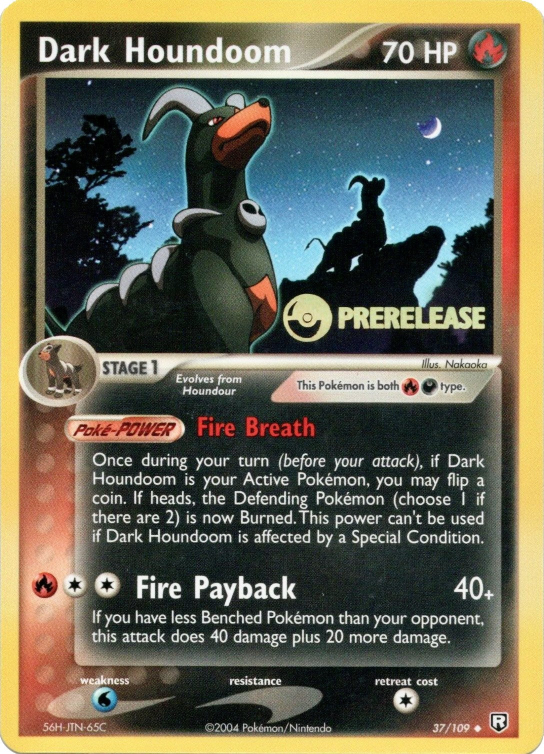 Dark Houndoom (37/109) (Prerelease Promo) [EX: Team Rocket Returns] | Good Games Cannington