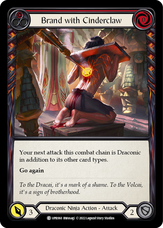 Brand with Cinderclaw (Red) [UPR060] (Uprising)  Rainbow Foil | Good Games Cannington