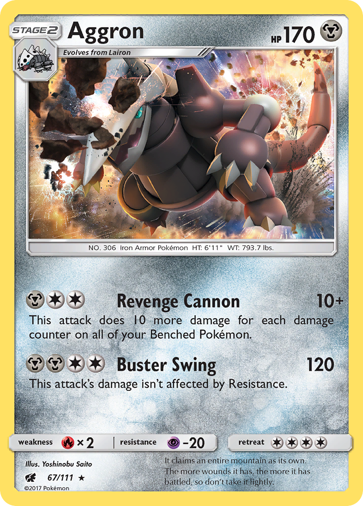 Aggron (67/111) [Sun & Moon: Crimson Invasion] | Good Games Cannington