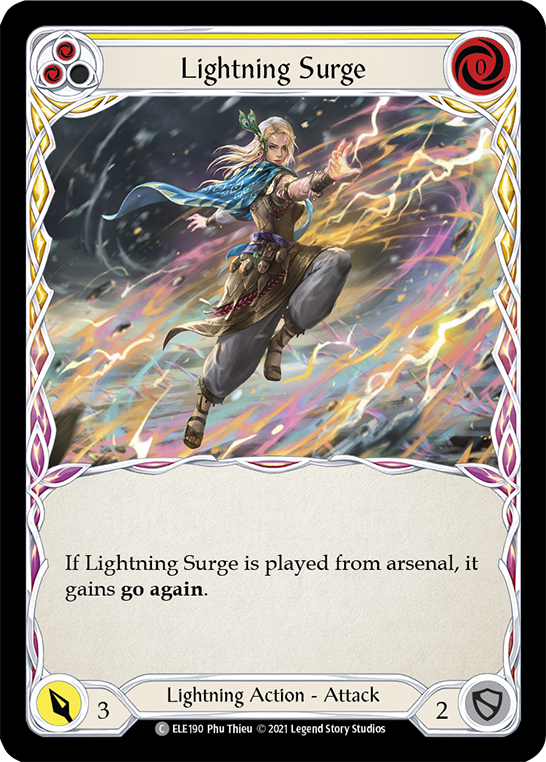 Lightning Surge (Yellow) [ELE190] (Tales of Aria)  1st Edition Rainbow Foil | Good Games Cannington