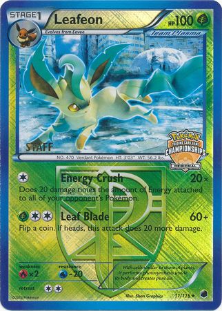 Leafeon (11/116) (Regional Championship Promo Staff) [Black & White: Plasma Freeze] | Good Games Cannington
