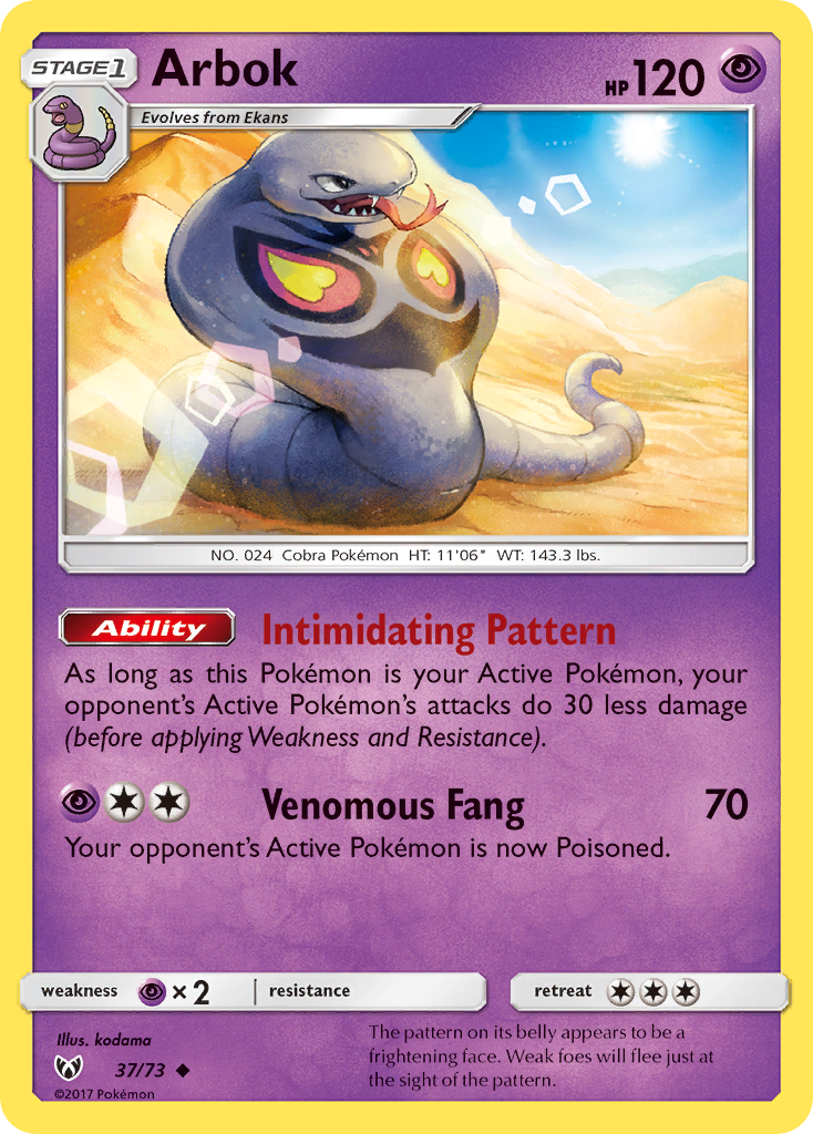 Arbok (37/73) [Sun & Moon: Shining Legends] | Good Games Cannington