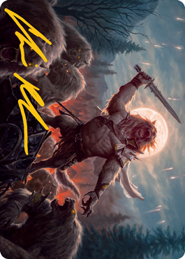 Tovolar, the Midnight Scourge 1 Art Card (Gold-Stamped Signature) [Innistrad: Midnight Hunt Art Series] | Good Games Cannington