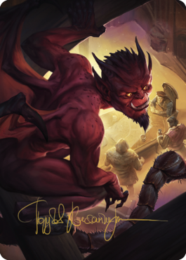 Nefarious Imp Art Card (Gold-Stamped Signature) [Commander Legends: Battle for Baldur's Gate Art Series] | Good Games Cannington