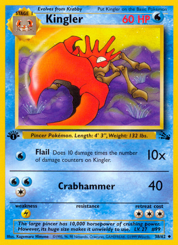 Kingler (38/62) [Fossil 1st Edition] | Good Games Cannington