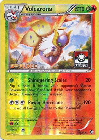 Volcarona (15/114) (League Promo 3rd Place) [XY: Steam Siege] | Good Games Cannington