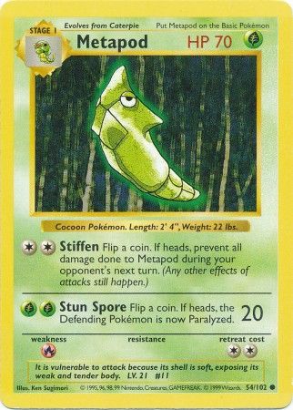 Metapod (54/102) [Base Set Shadowless Unlimited] | Good Games Cannington