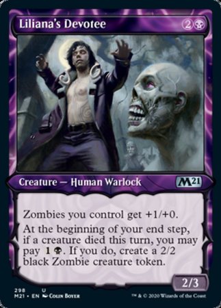 Liliana's Devotee (Showcase) [Core Set 2021] | Good Games Cannington