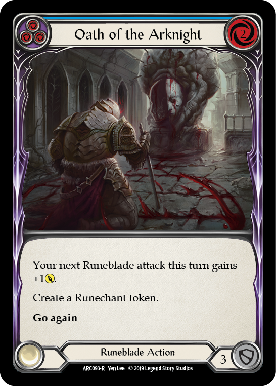 Oath of the Arknight (Blue) [ARC093-R] 1st Edition Rainbow Foil | Good Games Cannington