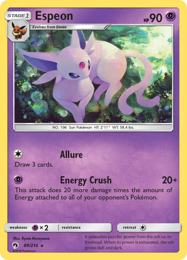 Espeon (89/214) [Sun & Moon: Lost Thunder] | Good Games Cannington