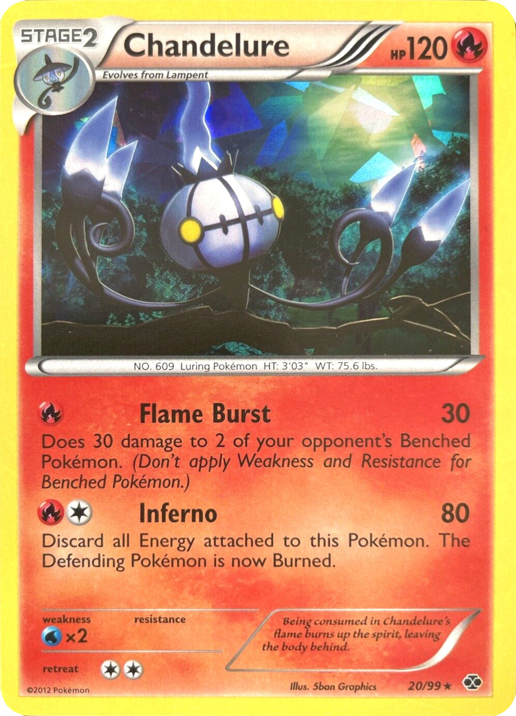 Chandelure (20/99) (Cracked Ice Holo) [Black & White: Next Destinies] | Good Games Cannington