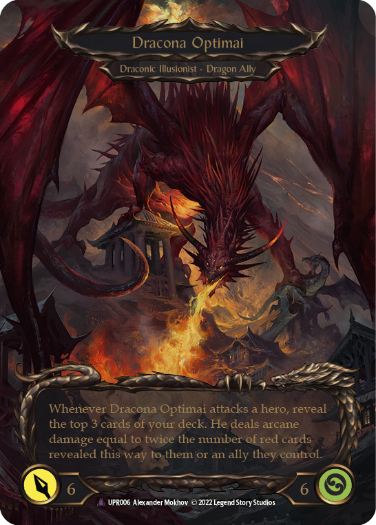 Invoke Dracona Optimai // Dracona Optimai (Marvel) [UPR006] (Uprising)  Cold Foil | Good Games Cannington