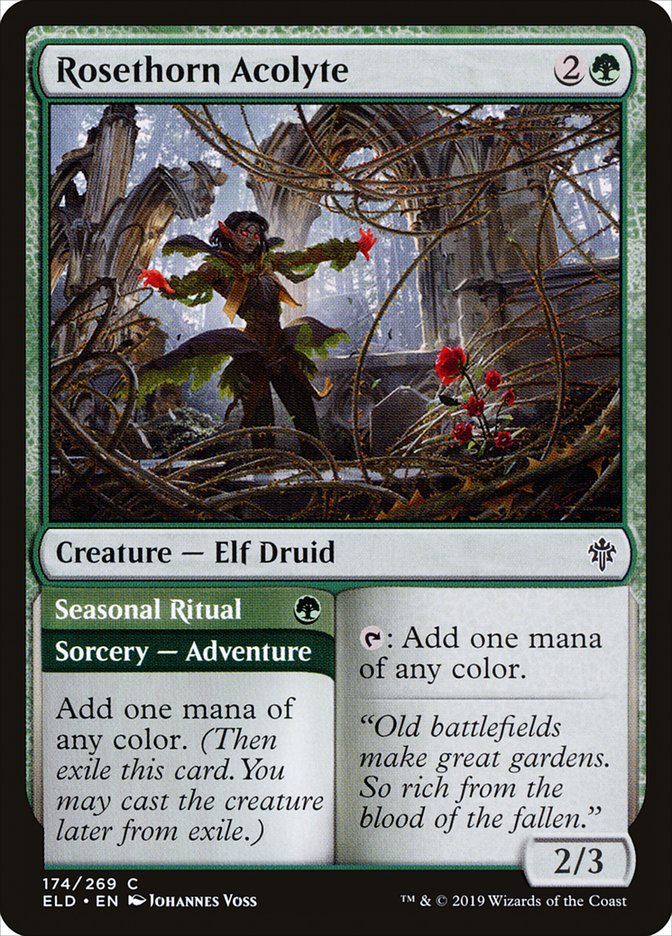 Rosethorn Acolyte // Seasonal Ritual [Throne of Eldraine] | Good Games Cannington