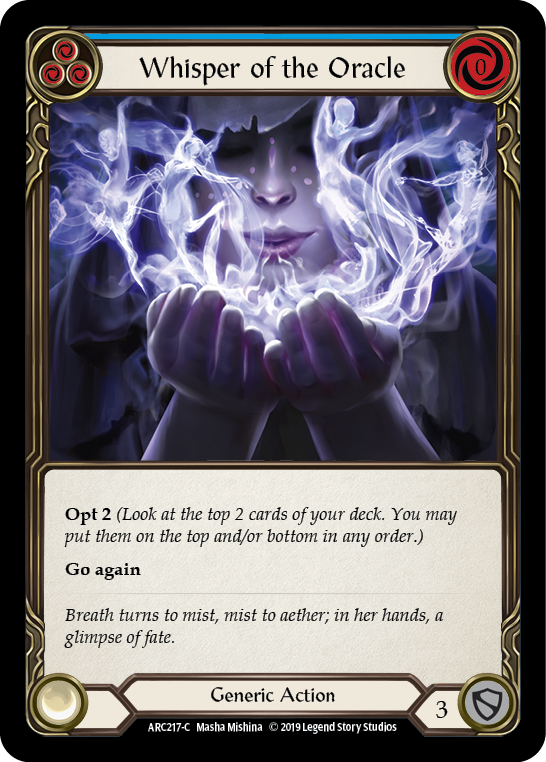 Whisper of the Oracle (Blue) [ARC217-C] 1st Edition Rainbow Foil | Good Games Cannington