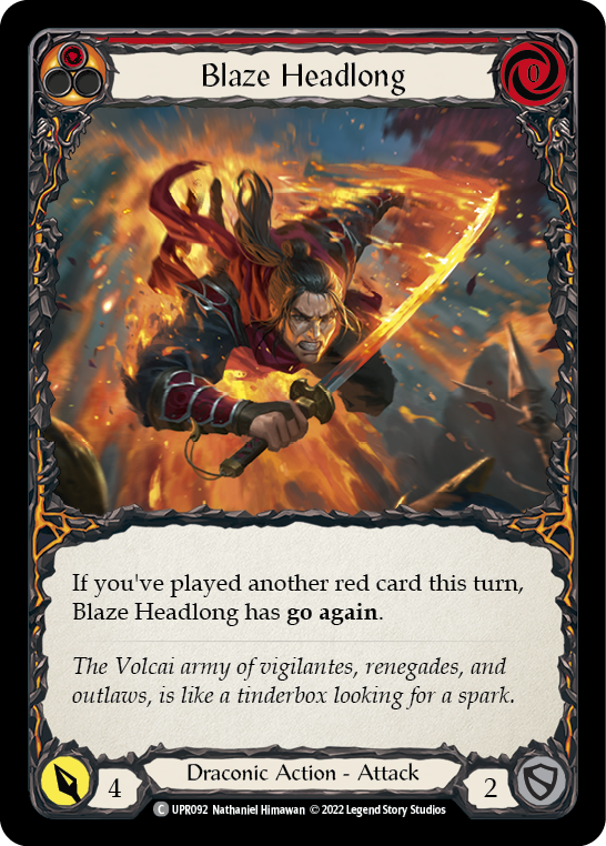 Blaze Headlong [UPR092] (Uprising)  Rainbow Foil | Good Games Cannington