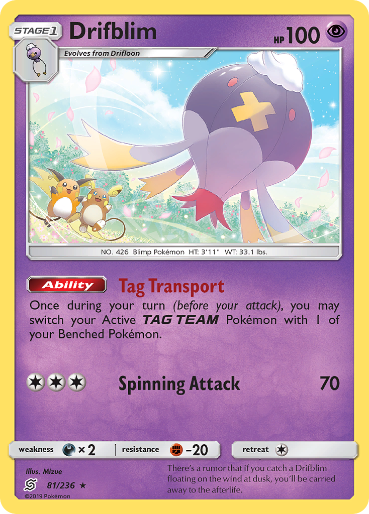 Drifblim (81/236) [Sun & Moon: Unified Minds] | Good Games Cannington