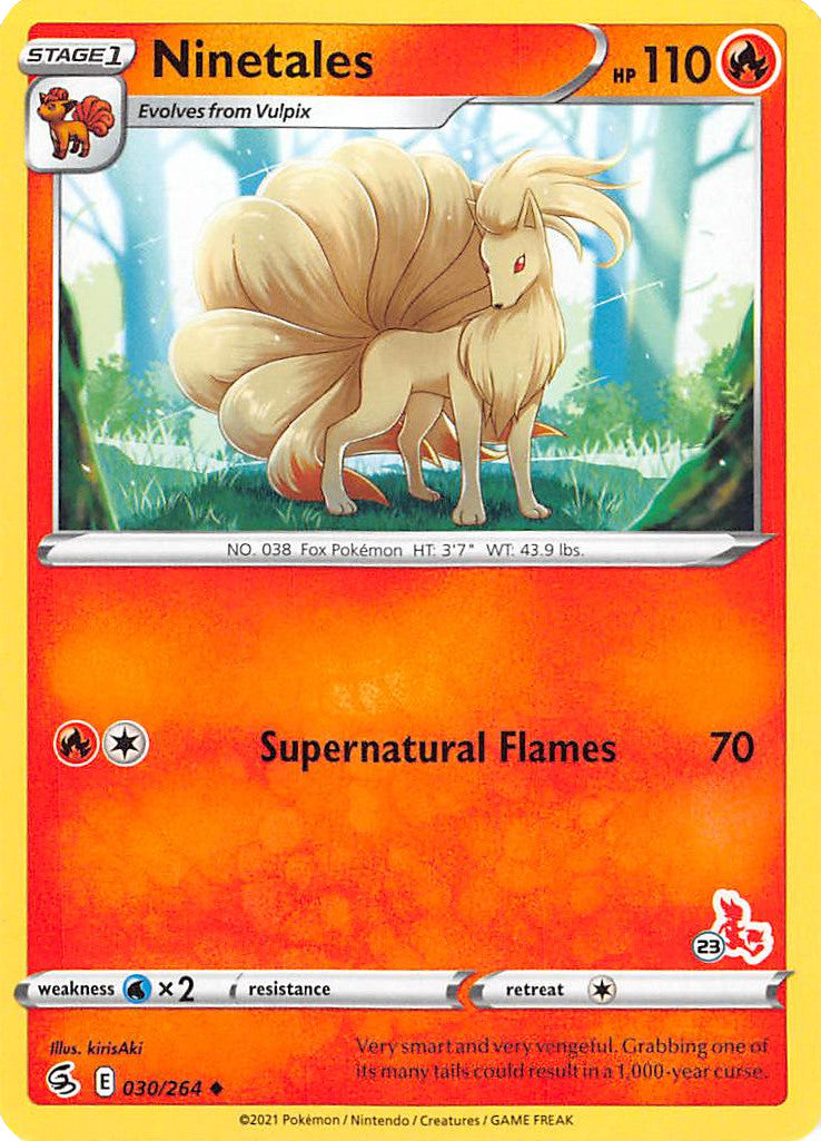 Ninetales (30/264) (Cinderace Stamp #23) [Battle Academy 2022] | Good Games Cannington