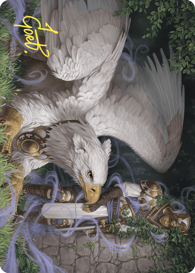 Dutiful Griffin Art Card (Gold-Stamped Signature) [Wilds of Eldraine Art Series] | Good Games Cannington