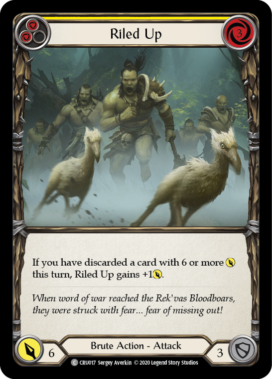 Riled Up (Yellow) [CRU017] 1st Edition Rainbow Foil | Good Games Cannington