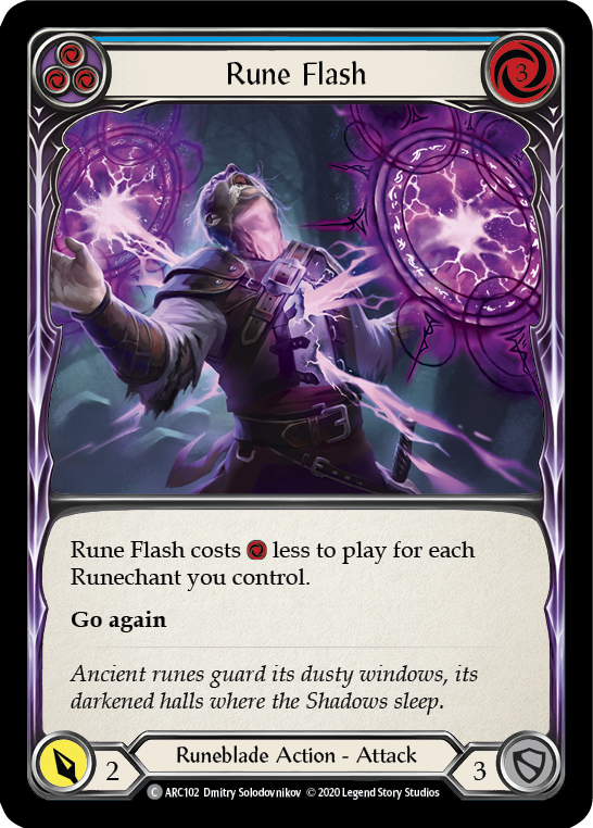 Rune Flash (Blue) [U-ARC102] Unlimited Rainbow Foil | Good Games Cannington