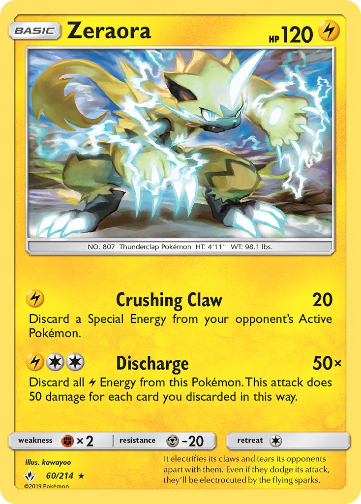 Zeraora (60/214) [Sun & Moon: Unbroken Bonds] | Good Games Cannington
