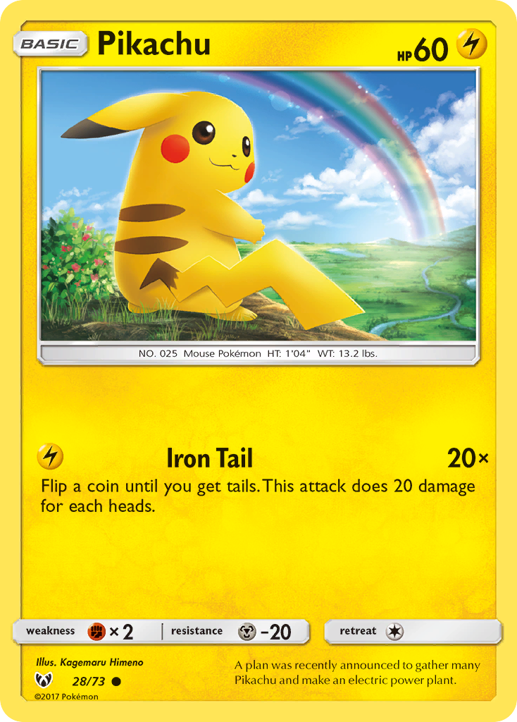 Pikachu (28/73) [Sun & Moon: Shining Legends] | Good Games Cannington