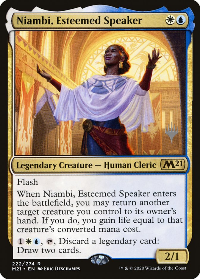 Niambi, Esteemed Speaker (Promo Pack) [Core Set 2021 Promos] | Good Games Cannington