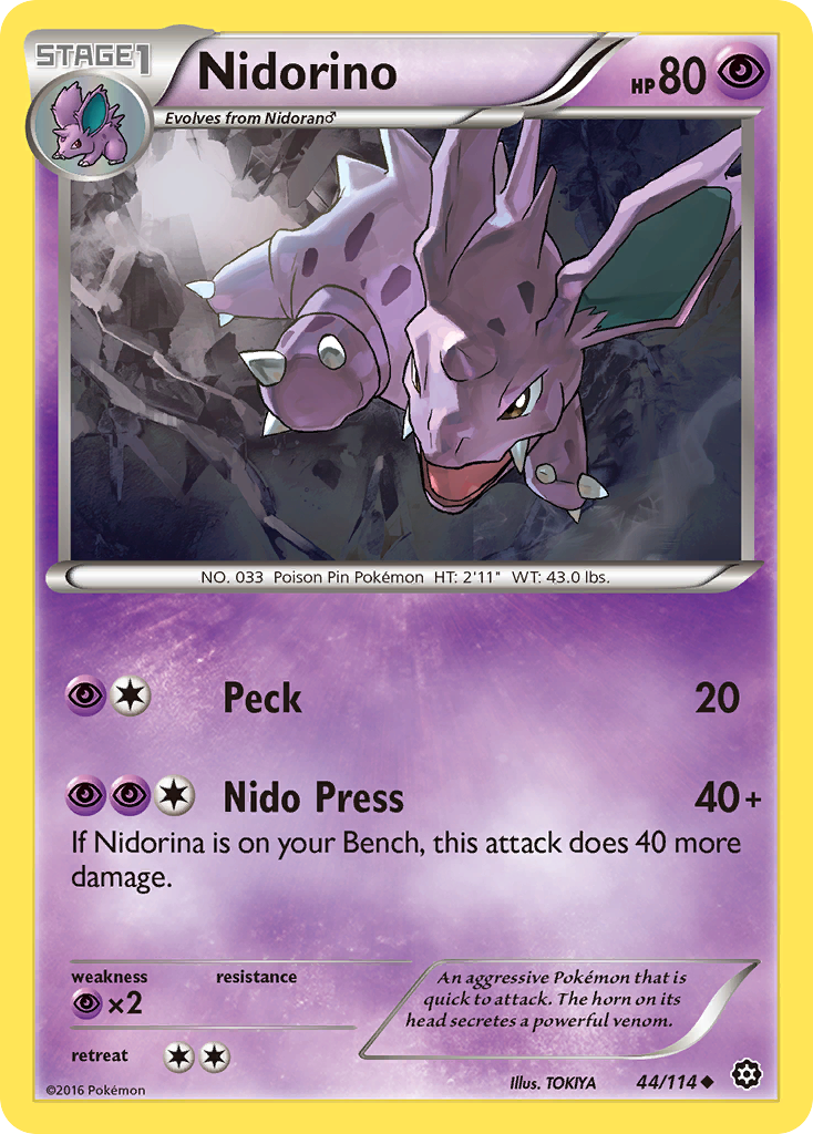 Nidorino (44/114) [XY: Steam Siege] | Good Games Cannington