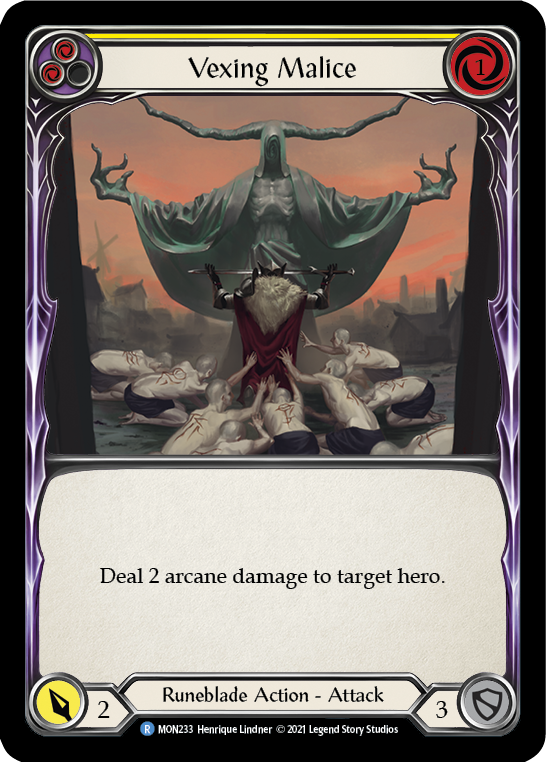 Vexing Malice (Yellow) [MON233] 1st Edition Normal | Good Games Cannington