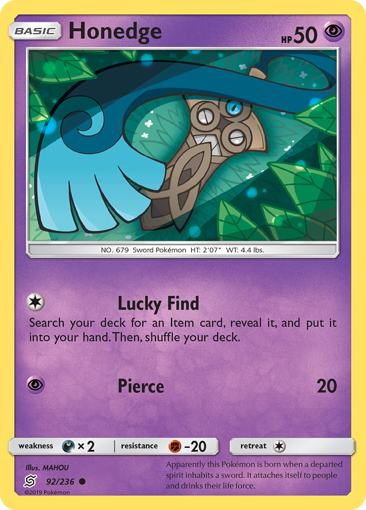 Honedge (92/236) [Sun & Moon: Unified Minds] | Good Games Cannington